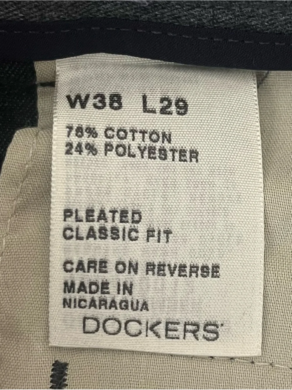 Dockers Mens Pleated Front Classic Fit Pants 38x29 Grey Grandpacore Preppy